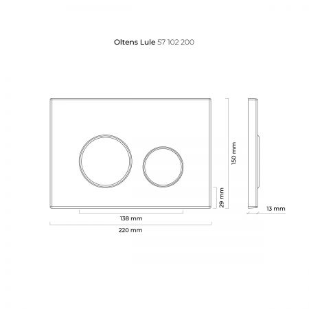 Oltens Lule Toiletten-Spülknopf Chrom matt 57102200