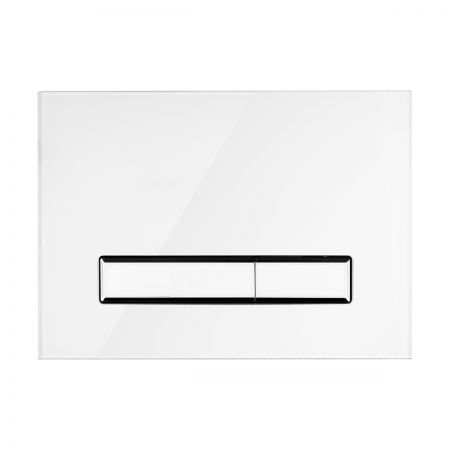 Oltens Torne splachovací tlačítko, skleněné, bílá/chrom/bílá 57200000