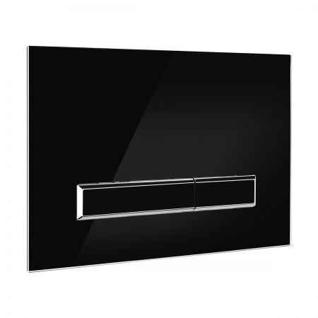 Oltens Torne splachovací tlačítko, skleněné, černá/chrom/černá 57200300