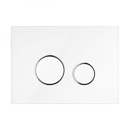 Oltens Lule Glas-Spültaste für WC weiss/chrom/schwarz 57201000