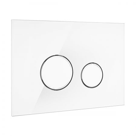 Oltens Lule splachovací tlačítko, skleněné, bílá/chrom/bílá 57201000