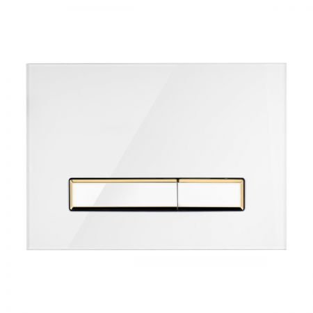 Oltens Torne przycisk spłukujący do WC szklany biały/złoty mat/biały 57202000