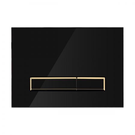 Oltens Torne splachovací tlačítko, skleněné, černá/matná zlatá/černá 57202300
