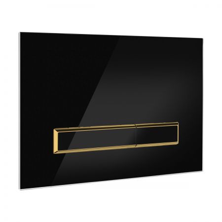 Oltens Torne glass flush button for toilet black/gold matt/black 57202300