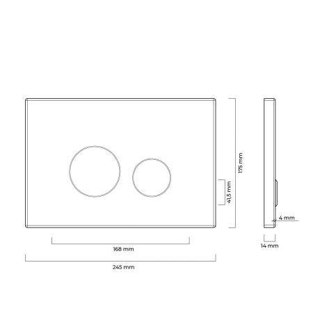 Oltens Lule glass flush button for toilet black/gold matt/black 57203300