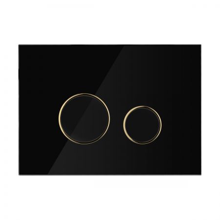 Oltens Lule glass flush button for toilet black/gold matt/black 57203300