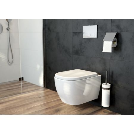 Oltens Vernal szczotka do WC wisząca z uchwytem biała ceramika/chrom 82102000