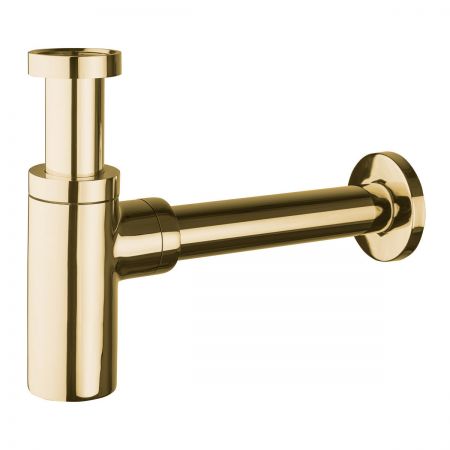 Oltens Hervik round brass wash basin siphon gold 02600800
