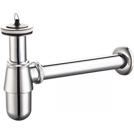 Oltens Molde brass wash basin bottle siphon with stopper chrome 02603100