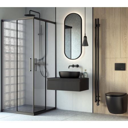 Oltens Stang (e) bathroom radiator 180x9.5cm, electric, matte black 55110300
