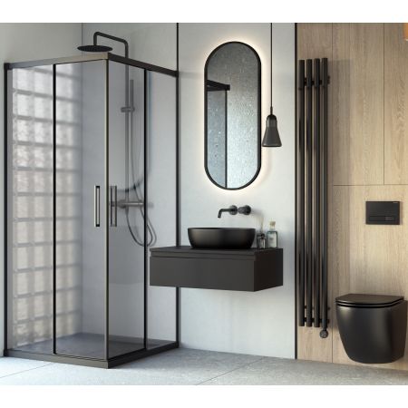 Oltens Stang (e) bathroom radiator 180x20.5 cm, electric, matte black 55112300