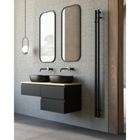 Oltens Stang bathroom radiator 180x9.5cm, matte black 55010300
