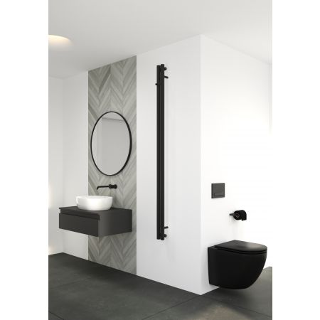 Oltens Stang bathroom radiator 180x9.5cm, matte black 55010300