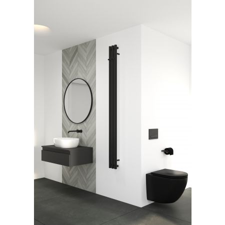 Oltens Stang bathroom radiator 180x15cm, matte black 55011300