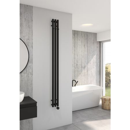 Oltens Stang (e) bathroom radiator 180x15 cm, electric, matte black 55111300