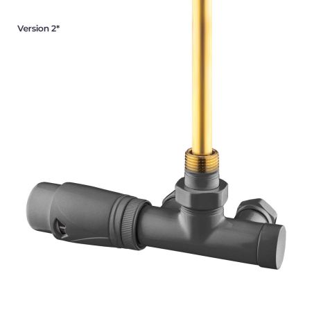 Oltens Varmare Ventil single-hole thermostatic set for radiators, left-hand type, graphite 55905400