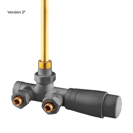Oltens Varmare Ventil single-hole thermostatic set for radiators, left-hand type, graphite 55905400
