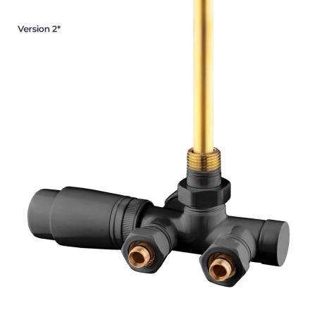 Oltens Varmare Ventil single-hole thermostatic set for radiators, right-hand type, matte black 55906300