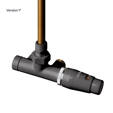 Oltens Varmare Ventil single-hole thermostatic set for radiators, right-hand type, graphite 55906400