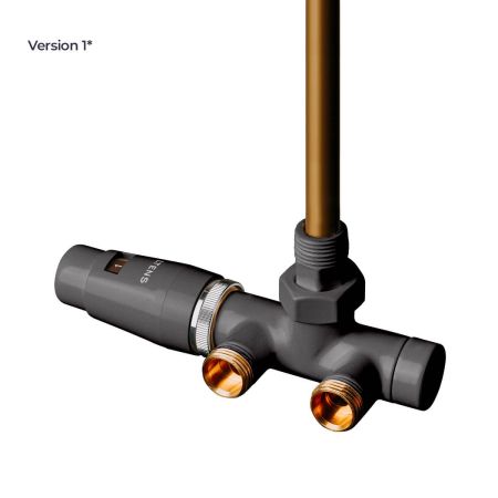 Oltens Varmare Ventil single-hole thermostatic set for radiators, right-hand type, graphite 55906400