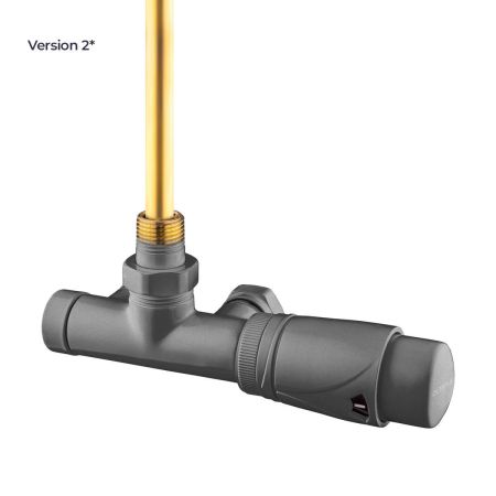 Oltens Varmare Ventil single-hole thermostatic set for radiators, right-hand type, graphite 55906400