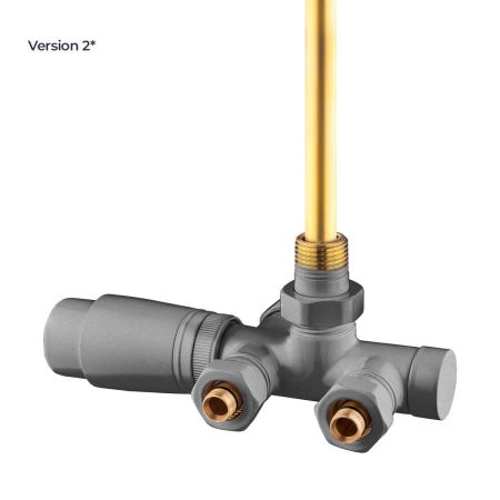 Oltens Varmare Ventil single-hole thermostatic set for radiators, right-hand type, graphite 55906400