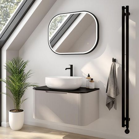 Oltens Stang (S) bathroom radiator 180x23 cm, black matte 55026300