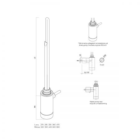 Oltens Varmare Jarn elektrická topná tyč 300 W, grafit 55921400