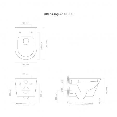 Oltens Jog miska WC wisząca biała 42101000