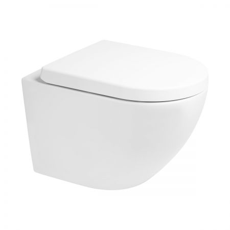 Zestaw Oltens Hamnes Kort Stille miska WC wisząca PureRim z deską wolnoopadającą biały 42026000