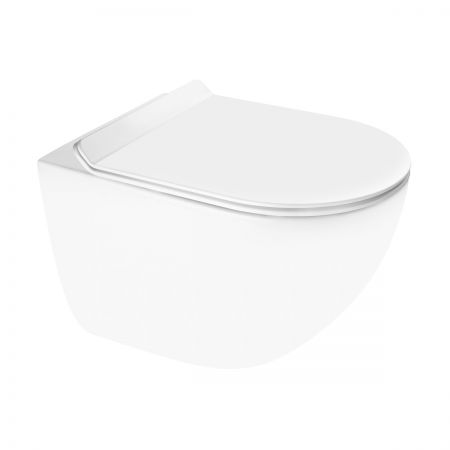 Sada Oltens Hamnes OneForm Stille závěsná WC mísa PureRim s prkénkem s pomalým sklápěním, bílá 42050000