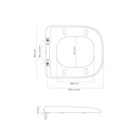 Oltens Gulfoss WC prkénko, tvrdé, s pomalým sklápěním, bílé 45105000