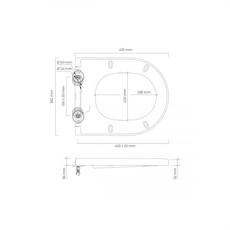 Oltens Jog Kort toilet seat, soft close, white 45115000