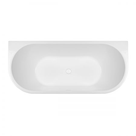 Oltens Begna wandmontierte Badewanne 170x75 cm oval Acryl weiß 12011000