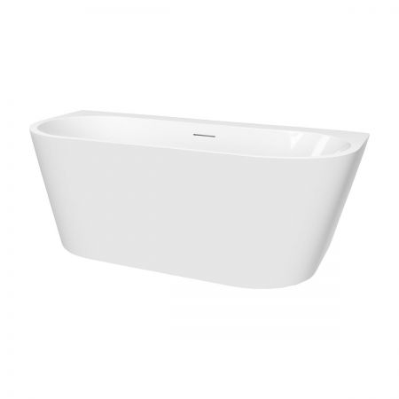 Oltens Hulda free-standing back-to-wall bathtub 160x75 cm acrylic white 12020000