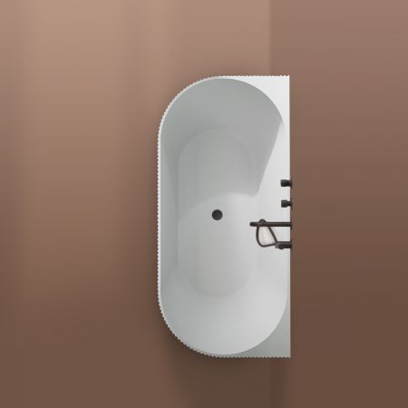 Oltens Hamnes vana ke stěně 160x75 cm, bílá 12025000