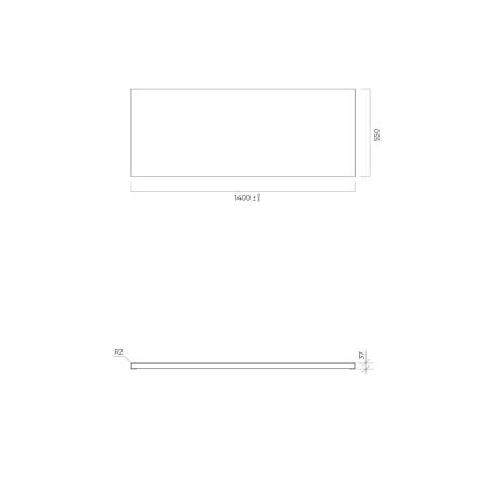 Oltens BordMag bath panel set, 140x70 cm, black, 19017300