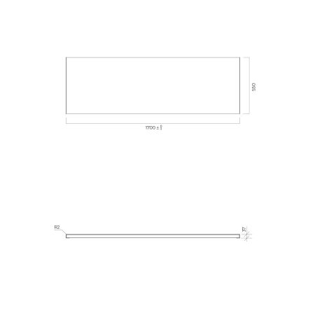 Oltens BordMag bath panel set, 170 x 70 cm, black, 19020300