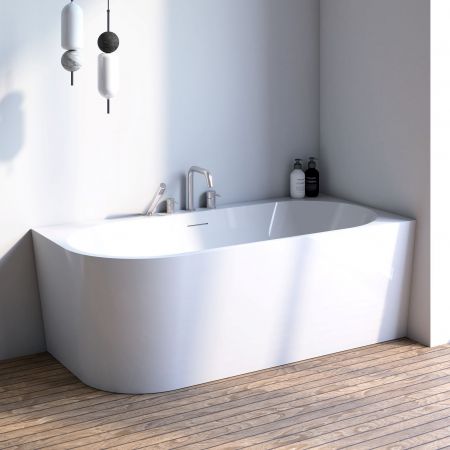 Oltens Hulda Eckbadewanne 160x75 cm rechts Acryl weiß glänzend 11002000
