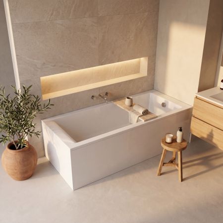 Oltens BordMag bath panel set, 170 x 75 cm, white, 19015000