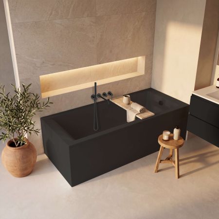 Oltens BordMag bath panel set, 170x70 cm, black, 19014300