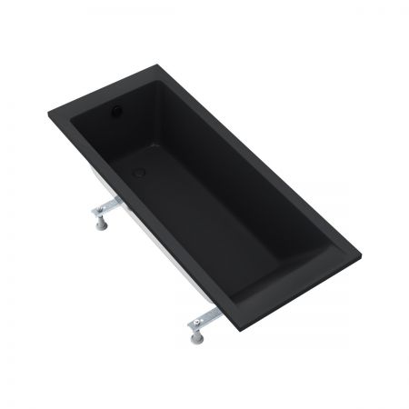 Oltens Langfoss rectangular bath 150x70 cm acrylic matte black 10002300
