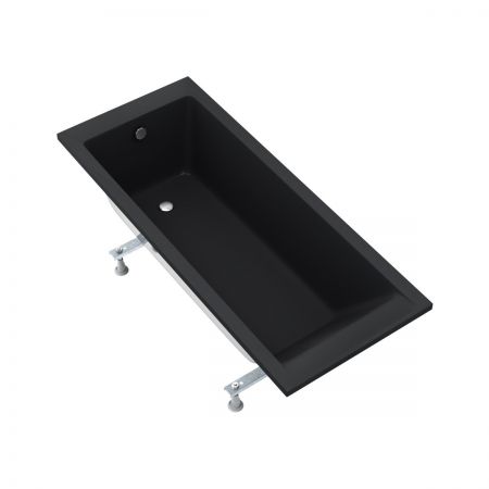 Oltens Langfoss rectangular bath 160x70 cm acrylic matte black 10003300