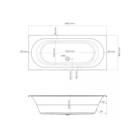 Oltens Lykke wanna 180x80 cm prostokątna akrylowa biała 10014000