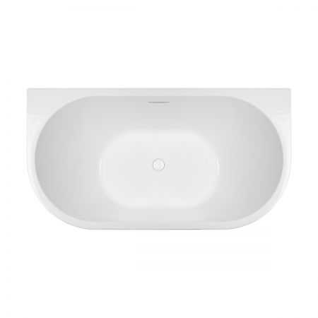 Oltens Delva freistehende wandhängende Badewanne 150x70 cm Acryl oval weiß 12018000