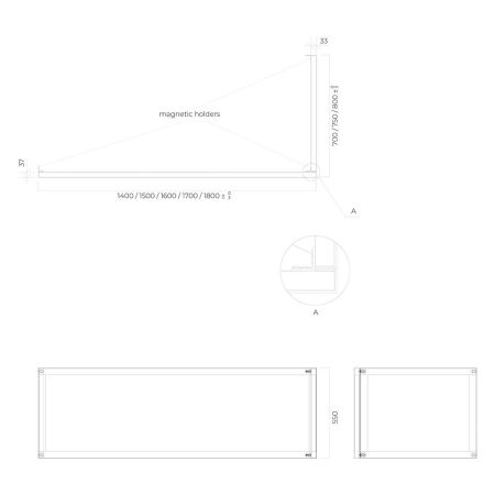 Oltens BordMag bath panel set, 170 x 75 cm, white, 19015000