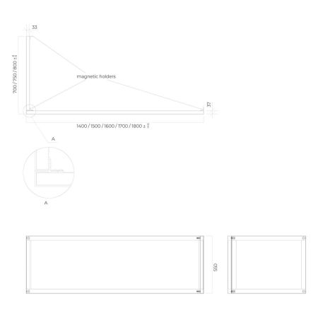 Oltens BordMag bath panel set, 170 x 75 cm, white, 19015000