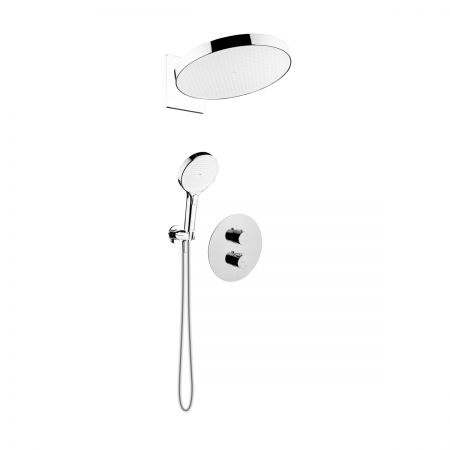 Oltens Katla set podomítkové vanové a sprchové baterie s dešťovou sprchou Regna a 3funkční sprchovou hlavicí Luva EasyClick, chrom 36064100