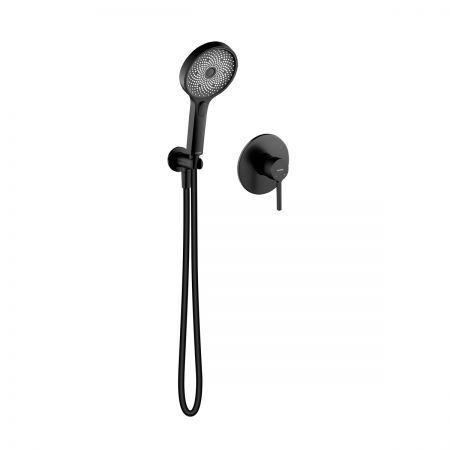 Oltens Rann flush-mounted mixer tap with Havis EasyClick 3-function hand shower, black matte 36076300