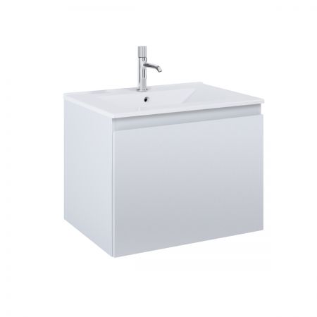 Oltens Vernal Set: Waschbecken mit Schrank 60 cm weiß glänzend/grau matt 68012700